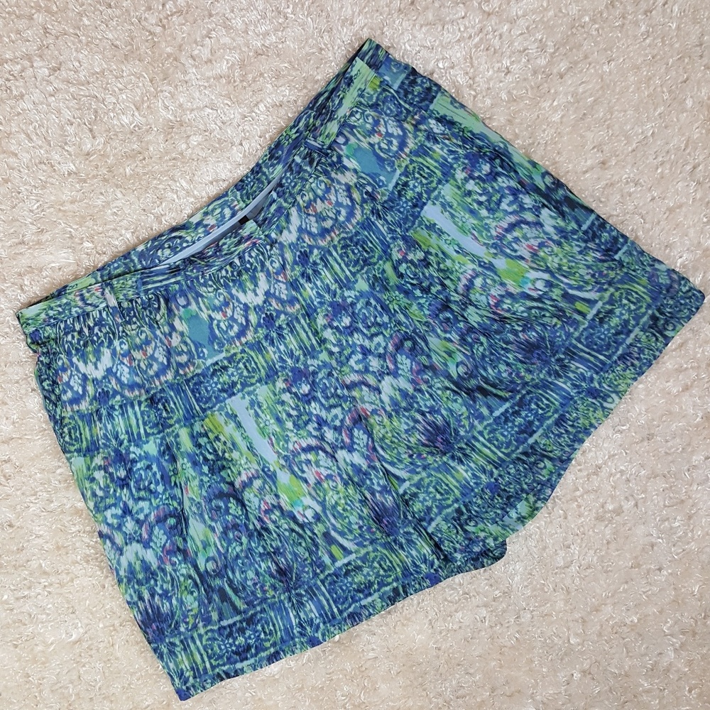Skye's the Limit Blue & Green Patterned Shorts